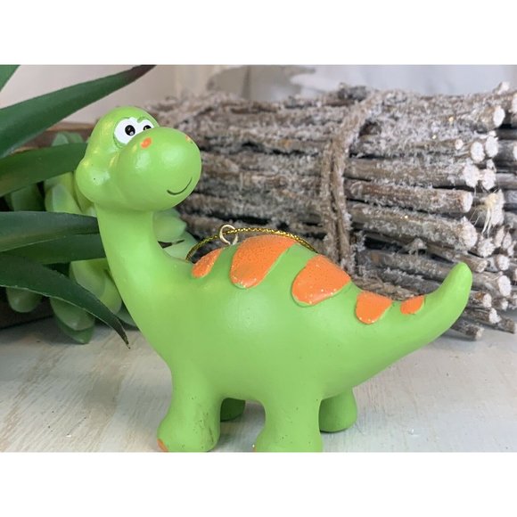 Green Dinosaur Christmas Tree Ornament Resin Ornament Kids Ornament O4 - Picture 2 of 6